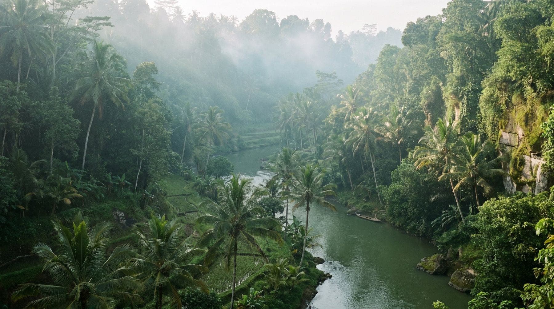 The jungle gorge of the Ayung River near Ubud, Bali