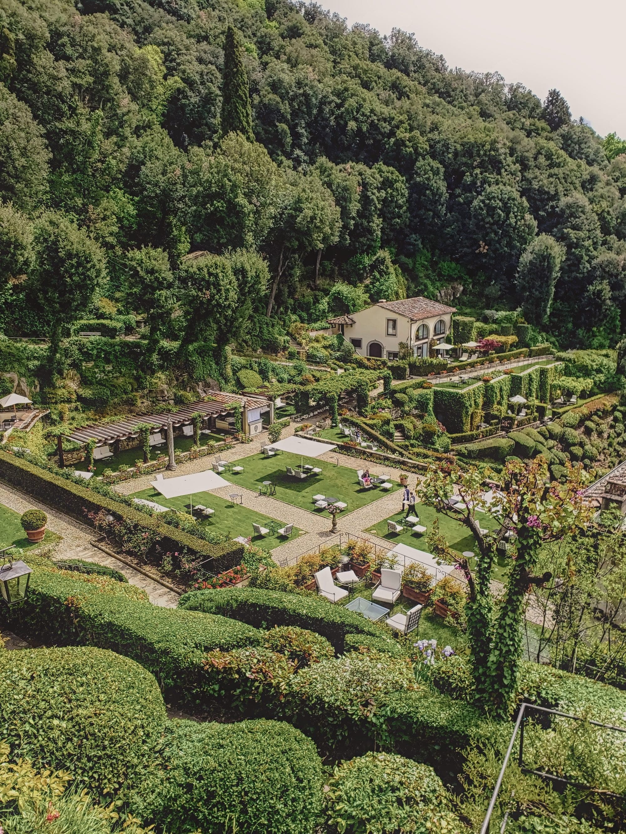 Terraced gardens of Villa San Michele on the hillside at Fiesole
