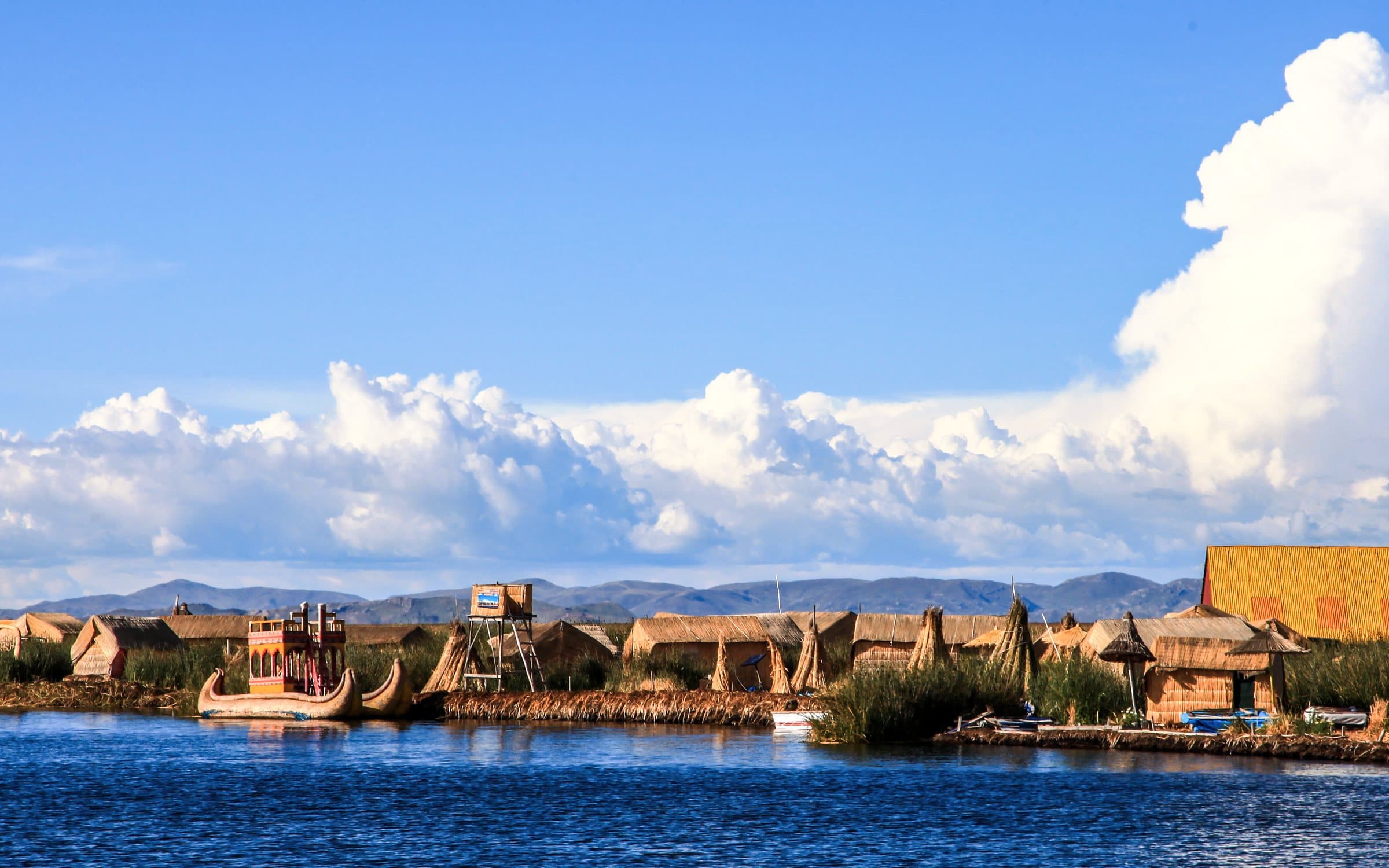 Uros reed islands on Lake Titicaca, Peru