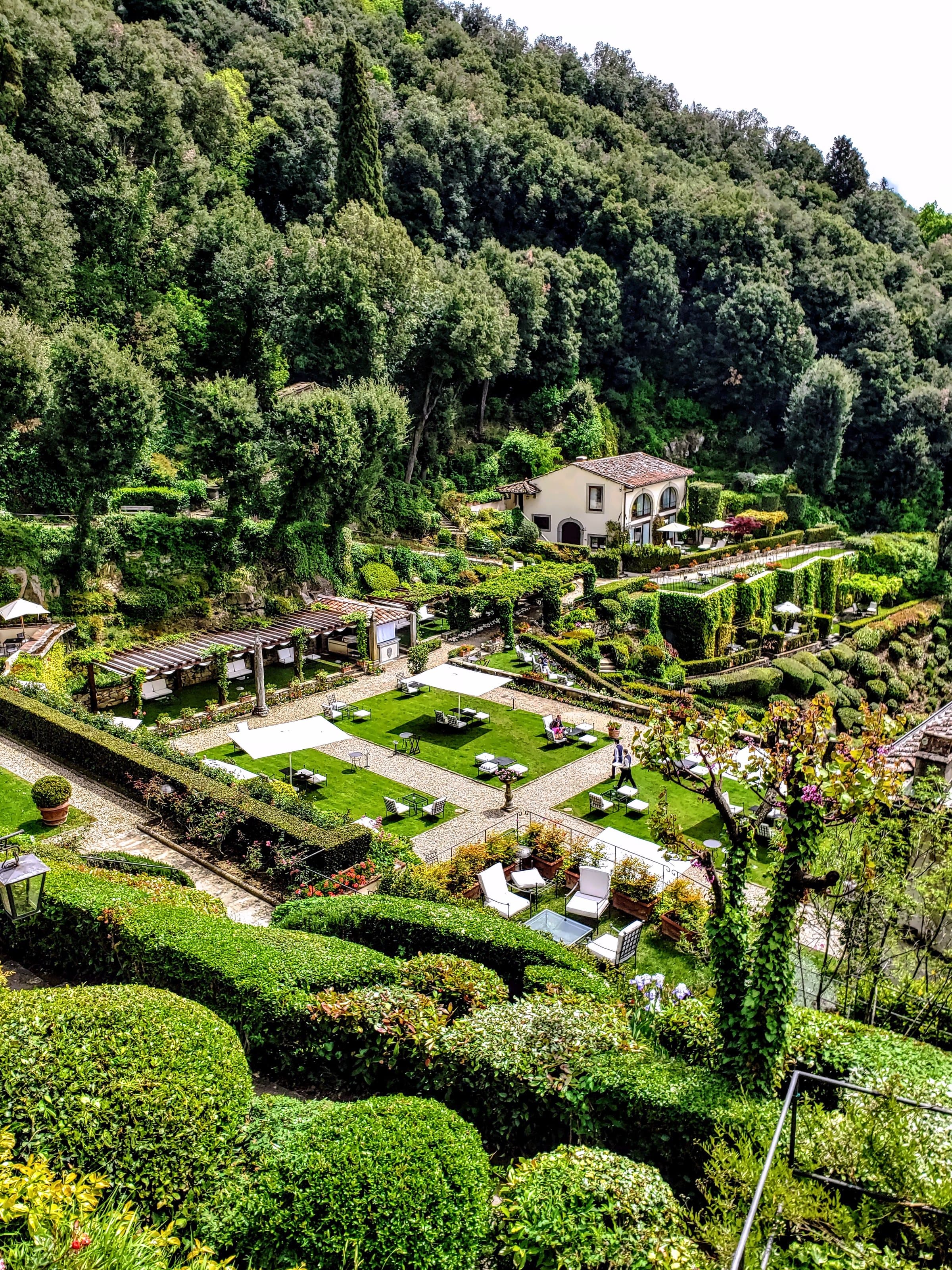 Terraced gardens of Villa San Michele on the hillside at Fiesole